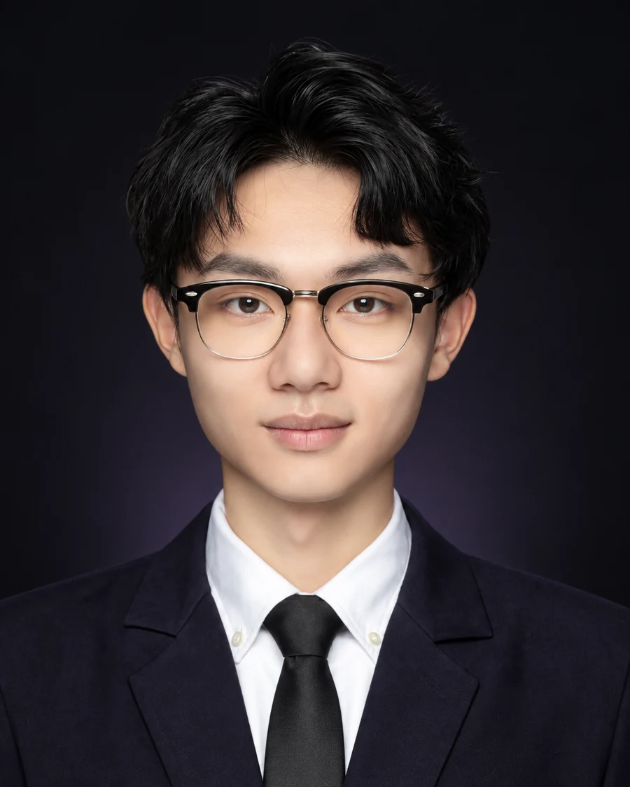Charles Xiao wearing glasses and a dark suit